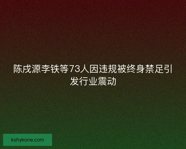 陈戌源李铁等73人因违规被终身禁足引发行业震动